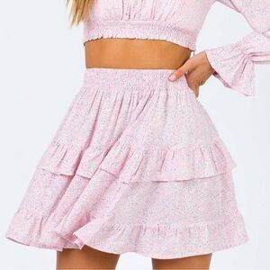 Princess Polly Susanna Pink Tiered Mini Skirt